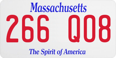 MA license plate 266QO8