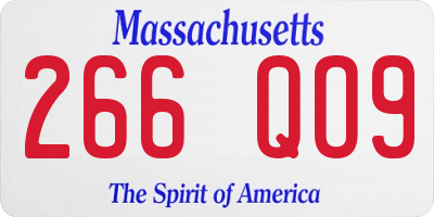 MA license plate 266QO9
