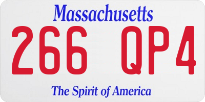 MA license plate 266QP4