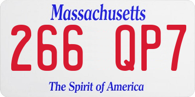 MA license plate 266QP7