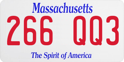 MA license plate 266QQ3