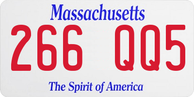 MA license plate 266QQ5