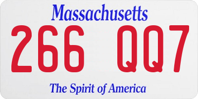 MA license plate 266QQ7
