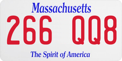 MA license plate 266QQ8
