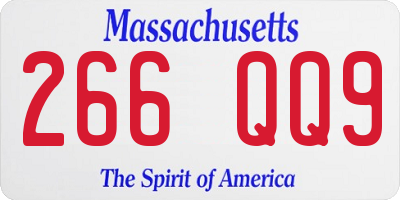 MA license plate 266QQ9