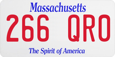 MA license plate 266QR0