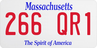 MA license plate 266QR1