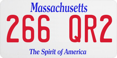 MA license plate 266QR2