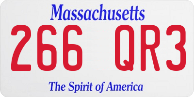 MA license plate 266QR3