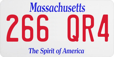 MA license plate 266QR4