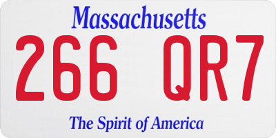 MA license plate 266QR7