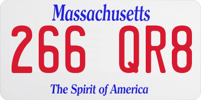 MA license plate 266QR8