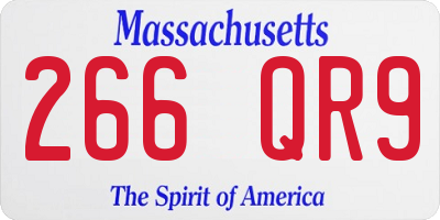 MA license plate 266QR9
