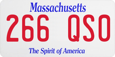 MA license plate 266QS0