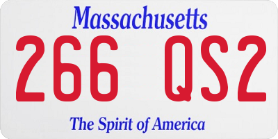 MA license plate 266QS2
