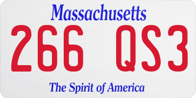 MA license plate 266QS3