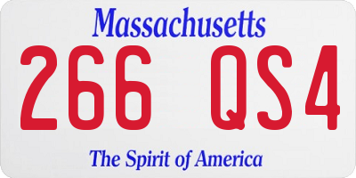 MA license plate 266QS4