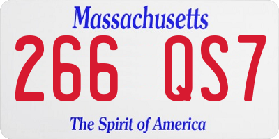 MA license plate 266QS7