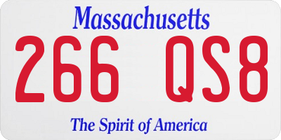 MA license plate 266QS8