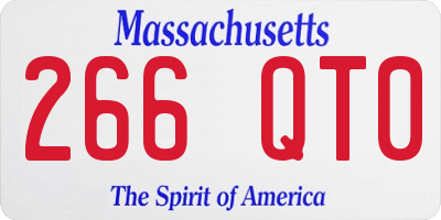MA license plate 266QT0