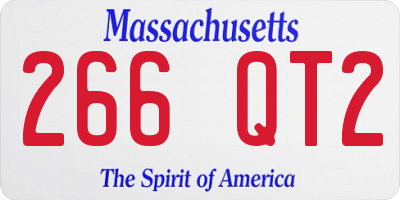 MA license plate 266QT2