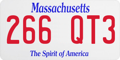 MA license plate 266QT3