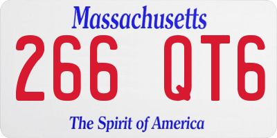 MA license plate 266QT6