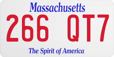 MA license plate 266QT7