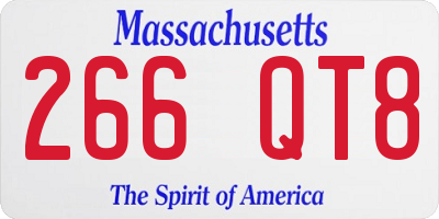 MA license plate 266QT8