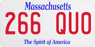 MA license plate 266QU0
