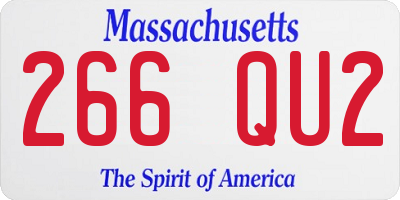 MA license plate 266QU2