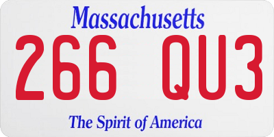 MA license plate 266QU3