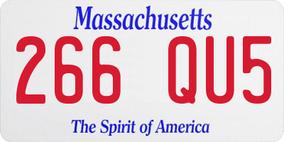 MA license plate 266QU5