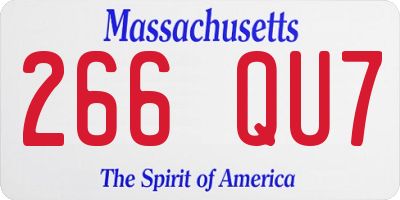MA license plate 266QU7
