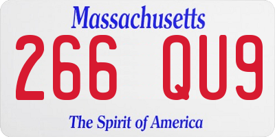 MA license plate 266QU9