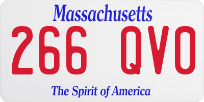 MA license plate 266QV0