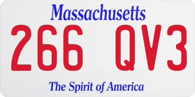 MA license plate 266QV3