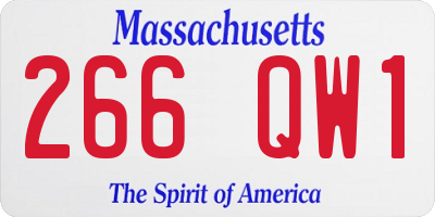 MA license plate 266QW1