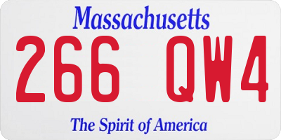 MA license plate 266QW4