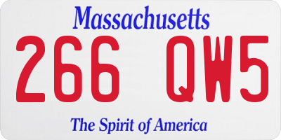 MA license plate 266QW5