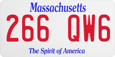 MA license plate 266QW6