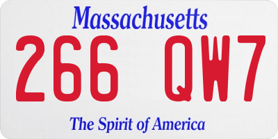 MA license plate 266QW7