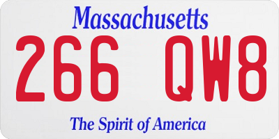 MA license plate 266QW8