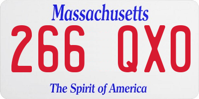 MA license plate 266QX0