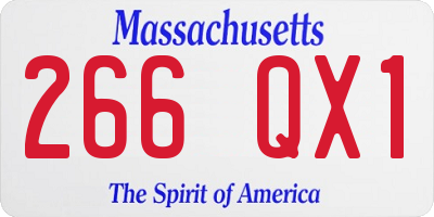 MA license plate 266QX1
