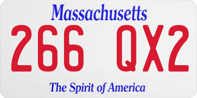MA license plate 266QX2