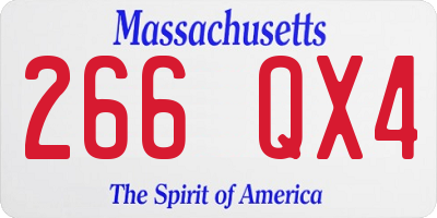 MA license plate 266QX4