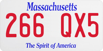 MA license plate 266QX5