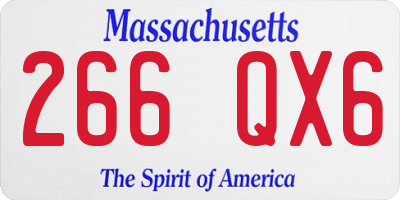 MA license plate 266QX6