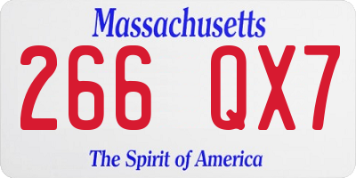 MA license plate 266QX7
